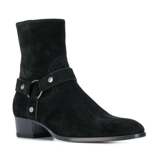 Deer Leather Men's/Unisex Heeled Boots