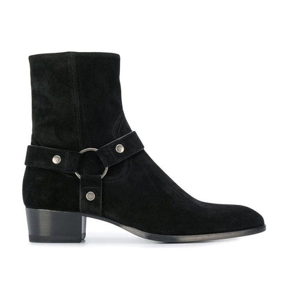 Deer Leather Men's/Unisex Heeled Boots