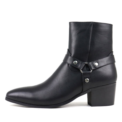 Faux Leather Men's Heel boots