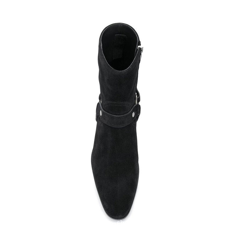 Deer Leather Men's/Unisex Heeled Boots