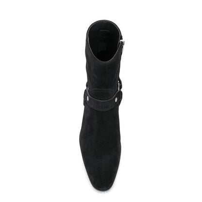 Deer Leather Men's/Unisex Heeled Boots
