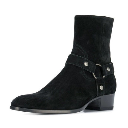 Deer Leather Men's/Unisex Heeled Boots