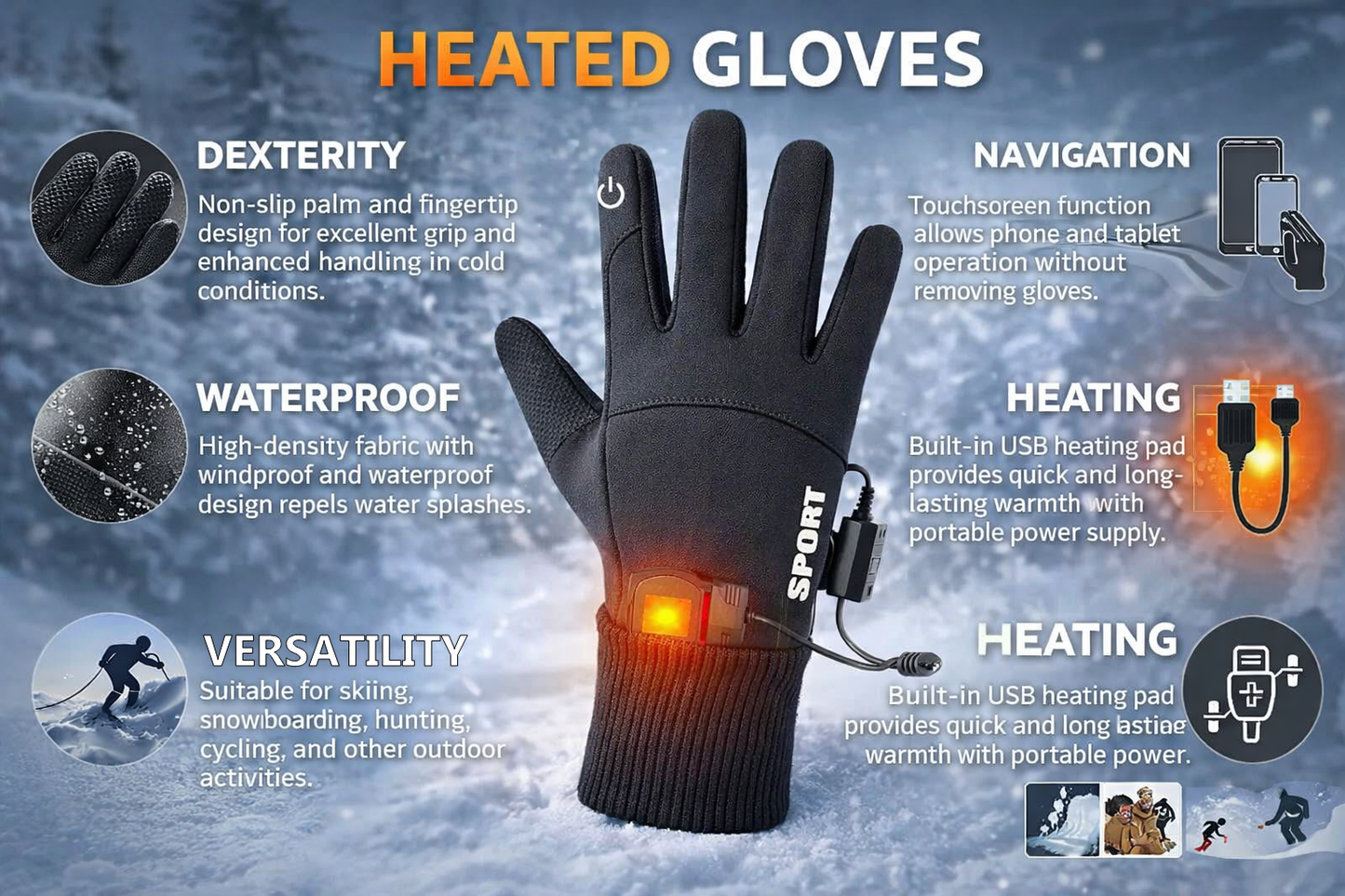 Heated Winter Gloves