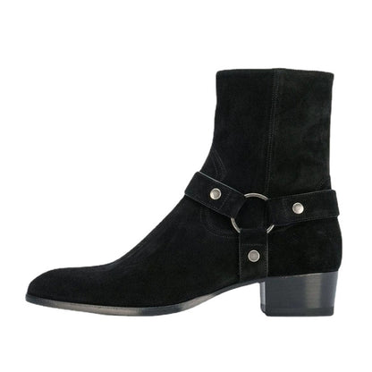 Deer Leather Men's/Unisex Heeled Boots